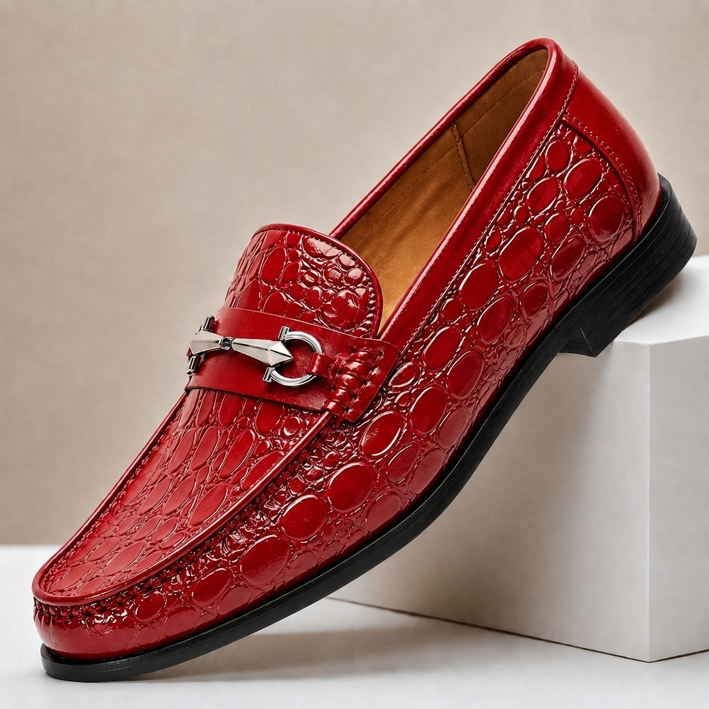 Carrowmere Textured Leather Loafers