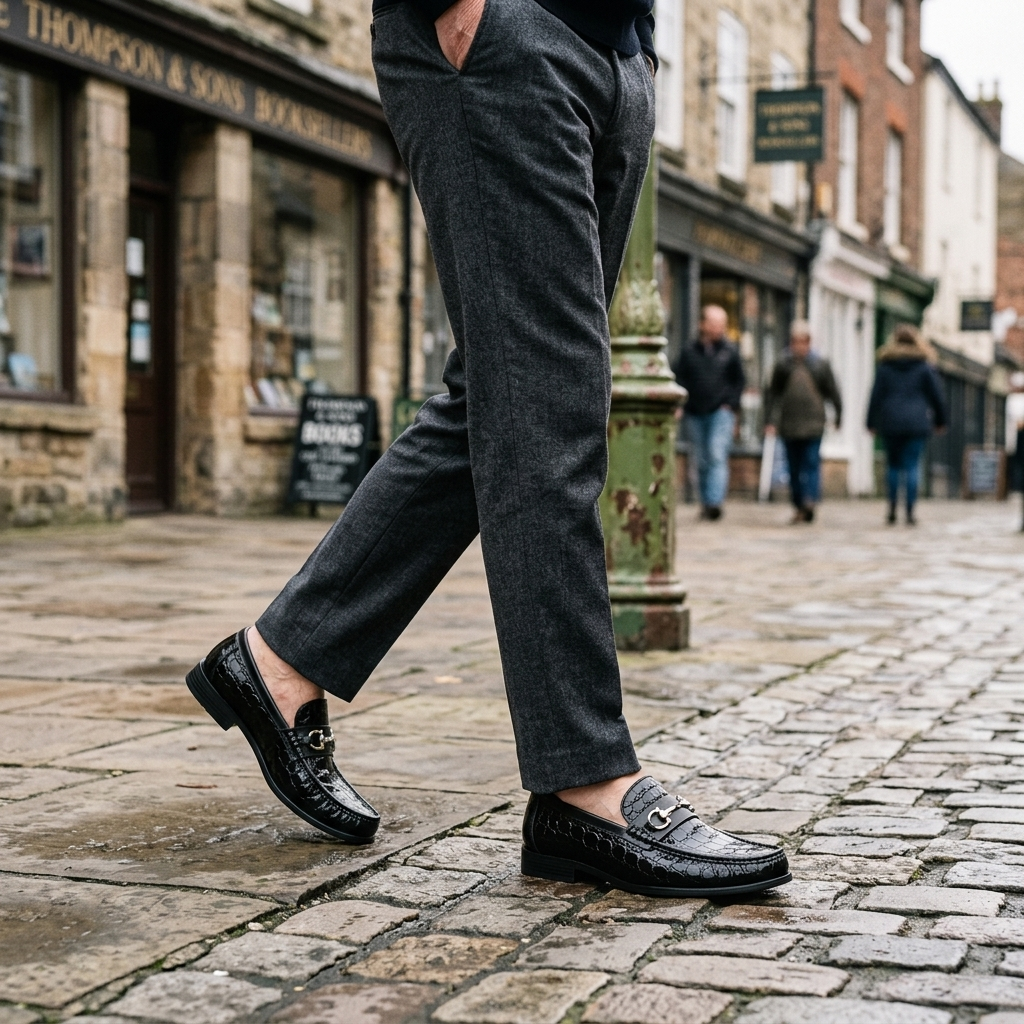 Carrowmere Textured Leather Loafers