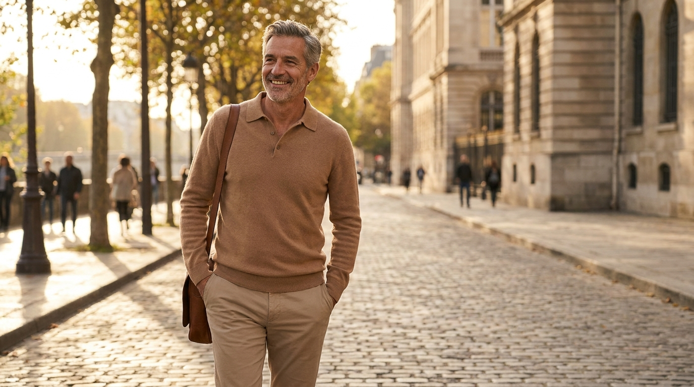 Casey Parker hero - man in premium comfort knitwear